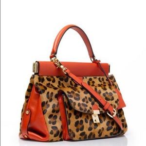 Tory Burch Priscilla Leopard calf hair satchel